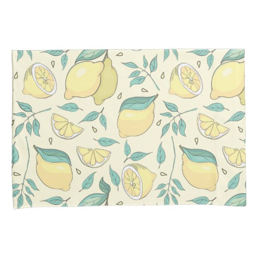 レモモダンンシトラスサマーイエローパーソナライズされた 枕カバー (正面右)