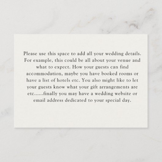 レモモダンンズイエロー&ブルー結婚ズ詳細 エンクロージャーカード (裏面)