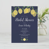 レモモダンンズネイビーブルーブライダルシャワー 招待状 (スタンド正面)