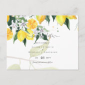 レモモダンンツリー結婚式の日付を保存 ポストカード (正面)