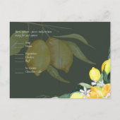 レモモダンンツリーRSVP結婚の ポストカード (裏面)