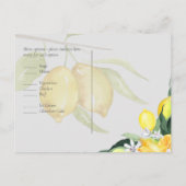 レモモダンンツリーRSVP結婚の ポストカード (裏面)