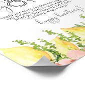 レモモダンンフローラリングや輪狩りブライダルシャワーゲーム ポスター (角)