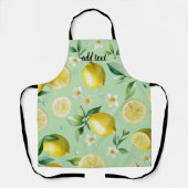 レモモダンンブルーフローラスクリプトブライダルシャワー エプロン (正面)