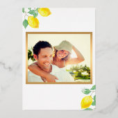 レモモダンンメリークリスマスの木の柑橘系の写真 箔シーズンカード (裏面)