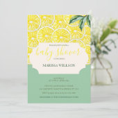 レモモダンン図解入りの、写真付きのスライス水彩アート 招待状 (スタンド正面)