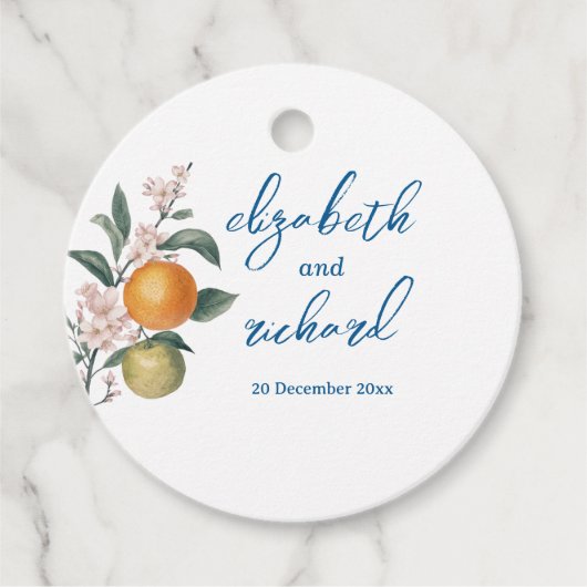 レモモダンン地中海のブルー結婚タイル フェイバータグ (正面)