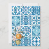 レモモダンン地中海のブルー結婚タイル 招待状 (裏面)