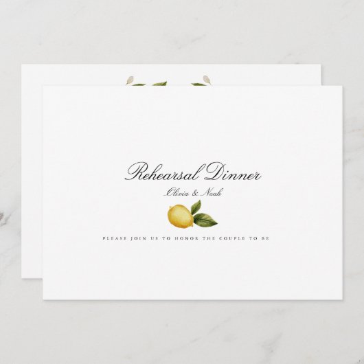 レモモダンン地中海のリハーサルのディナーカード サンキューカード (正面/裏面)