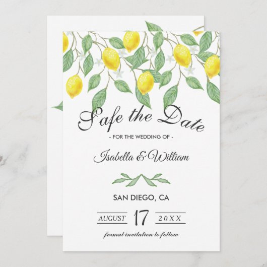 レモモダンン夏の日付を保存結婚する セーブザデート (正面/裏面)