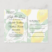 レモモダンン夏の日付を保存結婚する 案内ポストカード (裏面)