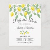 レモモダンン夏の日付を保存結婚する 案内ポストカード (正面)