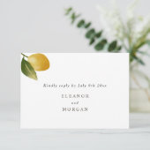 レモモダンン水彩結婚式RSVP 招待状 (スタンド正面)