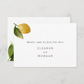 レモモダンン水彩結婚式RSVP 招待状 (正面/裏面)