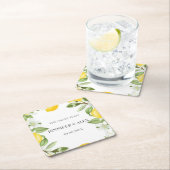 レモモダンン素朴カスタムス結婚ボホギフト スクエアペーパーコースター (インサイチュ)