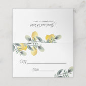 レモモダンン&ウォーター色のフローラ結婚ズ プレイスカード (外部開封)