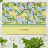 レモンあなたの名前イエローおもしろいフローラ キッチンタオル (折り畳み)