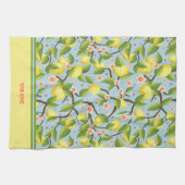 レモンあなたの名前イエローおもしろいフローラ キッチンタオル (横)