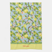 レモンあなたの名前イエローおもしろいフローラ キッチンタオル (縦)