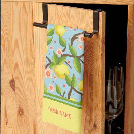 レモンあなたの名前イエローおもしろいフローラ キッチンタオル