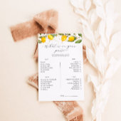 レモンあなたの財布のゲームの中に何があるブライダルシャワー