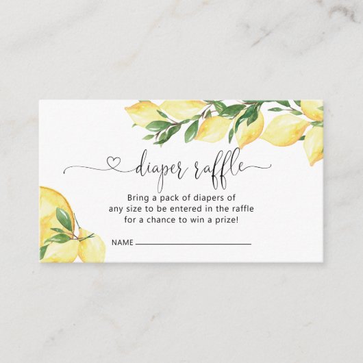 レモンおむつラッフルエンクロージャカード エンクロージャーカード (正面)