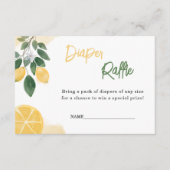 レモンおむつラッフルベビーシャワー エンクロージャーカード (正面)