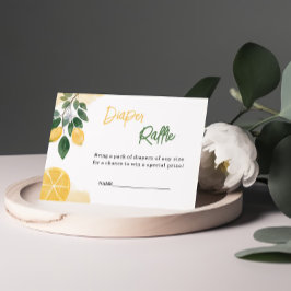 レモンおむつラッフルベビーシャワー エンクロージャーカード