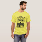 レモンおもしろいライフのワードアートコーヒー Tシャツ (正面フル)