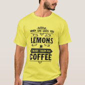 レモンおもしろいライフのワードアートコーヒー Tシャツ (正面)