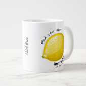 レモンおもしろいロケータ付き珍しいコーヒーカップ ジャンボコーヒーマグカップ (正面右)