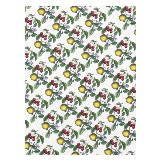 レモンおよびさくらんぼの植物のテーブルクロス テーブルクロス (正面)