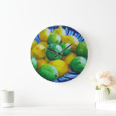 レモンおよびライムが付いている円形の時計 ラージ壁時計 (ホーム)