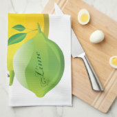 レモンおよびライム キッチンタオル (四つ折り)