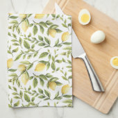 レモンおよび葉| キッチンタオル (四つ折り)