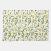 レモンおよび葉| キッチンタオル (横)