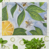レモンおよび蜂 キッチンタオル (折り畳み)