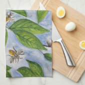 レモンおよび蜂 キッチンタオル (四つ折り)