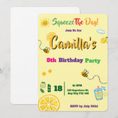 レモンがテーマの子供の誕生日招待状カード 招待状 (正面/裏面)