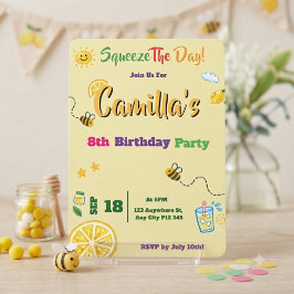 レモンがテーマの子供の誕生日招待状カード 招待状