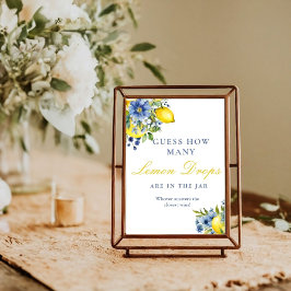 レモンがドロップするブライダルシャワーゲームの看板 ポスター