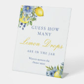 レモンがドロップするブライダルシャワーゲームの看板 台座サイン (正面)