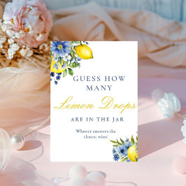 レモンがドロップするブライダルシャワーゲームの看板 台座サイン