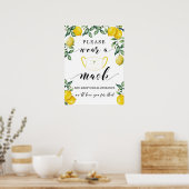 レモンがマスクを着用したゲストサイン ポスター (キッチン)