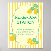 レモンがモチーフの卒業 Bucket List ステーション ポスター (正面)