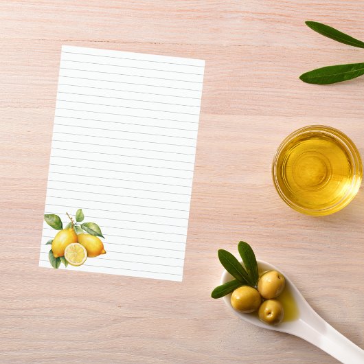 レモンが並んだ料理本のページのミニバインダーインサート