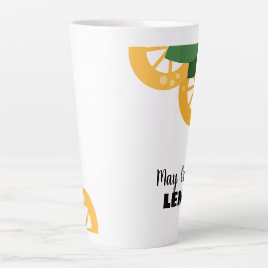 レモンが入った大きなレモンスライス カフェラテマグ (正面)