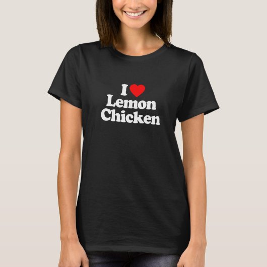 レモンが好きなニワトリのハートがキュン Funny Tシャツ (正面)