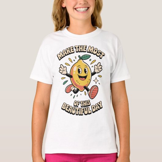 レモンで楽しい一日を - こどものためのTシャツ Tシャツ (正面)