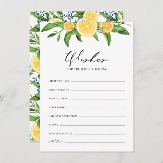 レモンとオレンジが花婿を願う エンクロージャーカード (正面/裏面)